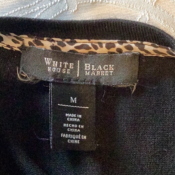White House Black Market Black Cardigan with pearl buttons, size medium. - Picture 3 of 4